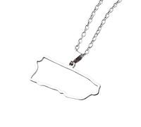 Genérico Puerto Rico Map Pendant Necklaces Puerto Rico Flag Map Necklace Rican Cities Pendant Jewelry Gifts for Ricans Women Men (F)