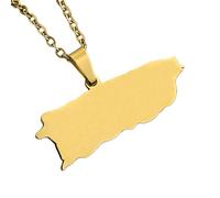 Genérico Puerto Rico Map Pendant Necklaces Puerto Rico Flag Map Necklace Rican Cities Pendant Jewelry Gifts for Ricans Women Men (G)