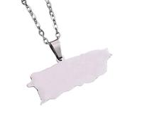 Genérico Puerto Rico Map Pendant Necklaces Puerto Rico Flag Map Necklace Rican Cities Pendant Jewelry Gifts for Ricans Women Men (H)