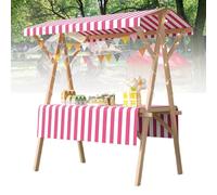 Genérico Puesto de Comida Ligero, Plegable y de Madera para Exteriores. Carrito de Comida portátil con toldo para mercados agrícolas, Eventos y Negocios. Ideal para Vender Comida y Otros Productos.