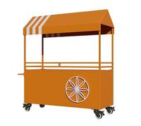 Genérico Puesto de Mercado con toldo, carrito de vendedor de comida, carrito de comida móvil, para Venta de Alimentos,para Puestos callejeros, ferias de artesanía(Orange,120x200cm/47.2x78.7in)