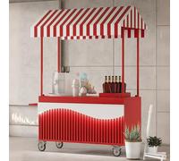 Genérico Puesto de Mercado for vendedores al Aire Libre, Expositor móvil for Puestos callejeros, Puesto de Comida for Eventos callejeros o ferias(Red,47.2 * 23.6 * 78.7in)