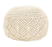 Genérico Puf de macramé Hecho a Mano algodón 45x30 cm,Mobiliario,Otomanas-248090