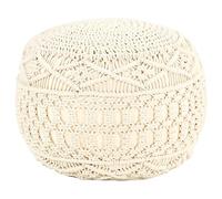 Genérico Puf de macramé Hecho a Mano algodón 45x30 cm,Mobiliario,Otomanas-324001