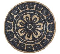 Genérico Puf Hecho a Mano Azul 45x30 cm Yute,Otomanas-248087