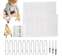 Generico Puff Paint Kit - Kit de pintura de efecto 3D con espuma y papel estructurado para niños, artístico de burbujas con papel y pinceles para niños, niñas y niños