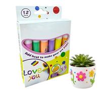 Genérico Puff Paint Markers - 12 Color DIY 3D Art Set | Fabric Crafts