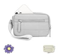 Genérico Puffer Wristlet Wallet Fits Phone, Nylon Wristlet Wallet, Waterproof & Hands-Free (Gray)