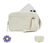 Genérico Puffer Wristlet Wallet Fits Phone, Nylon Wristlet Wallet, Waterproof & Hands-Free (White)