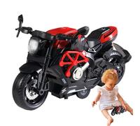 Genérico Pull Back Motorcycle Toy, Die Cast Motorbike Model, Flashing LED Lights, Engine Sound Effects, Compact Size, Ideal for Kids Ages Three Plus and Playtime Fun, 6.3x4.3x3.9 Inches