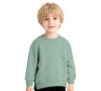 Genérico Pull Enfant Col Rond Doux et Confortable pour garçons et Filles, Tricot Chaud en Coton Extensible, Parfait pour l'école et Les Jeux quotidiens, Taille 2-8 ANS (Green, 3-4 Years)