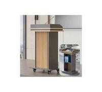 Genérico Púlpito de Iglesia portátil de Madera: Atril de Suelo Multifuncional con Estante de Almacenamiento, diseño móvil y Ruedas, podio Moderno para cultos, Eventos y presentaciones.