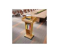 Genérico Púlpito Multifuncional de Madera Maciza: Atril portátil para Iglesia, Escritorio de Madera móvil y de pie para cultos, Eventos y presentaciones (Acabado Dorado).