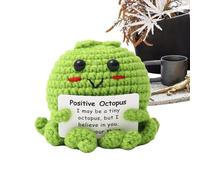 Generico Pulpo positivo, pulpo mental positivo | Muñeca pulpo de con tarjeta de aliento - Decoraciones tejidas a mano, muñeca de ganchillo de apoyo emocional para