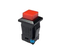 Genérico Pulsador Empotrable Cuadrado - Abierto En Reposo - 1,5A 250V - 3A 125V - Rojo - Bolsa De 5 Unidades