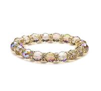 Genérico Pulsera 7 Chakras, Pulseras Elásticas Ligeras De Lujo De 10 Mm Con Cuentas De Cristal Facetado Natural Para Aliviar El Estrés, Joyería Energética Para Mujeres Y Hombres.
