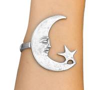 Genérico Pulsera Abierta Estrella Y Luna, Pulsera Abierta con Diseño de Estrella y Luna, Joyería Romántica Para Adolescentes Mujeres Madre Hija Familia Parejas Y Amigos