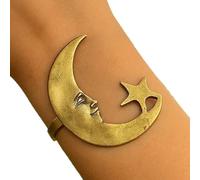 Genérico Pulsera Abierta Luna Y Estrella,Brazalete De Estrellas Y Luna - Joyería Romántica Para Adolescentes Mujeres Madre Hija Familia Parejas Y Amigos