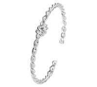 Genérico Pulsera Amistad Arcilla Pulsera Silver Bangle Bracelets For Women Cuff Bracelet Adjustable Jewelry Fashion Simple Open Bangles Cuff Jewelry For Women Mom Wife Caucho (p-Silver, One Size)