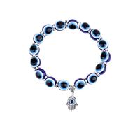Genérico Pulsera Artesanal De Turco Azul - Con Cuentas De Vidrio | Amuleto Contra Energías Negativas, Accesorio Simbólico Para Atraer Prosperidad, Salud Y Buenas Vibras
