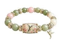 Genérico Pulsera Bluebird Blessings de edición limitada 2026, pulsera inspiradora con cuentas de colibrí (unisex), que significa: amor, paz y bendiciones de primavera(verde)