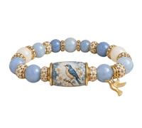 Genérico Pulsera «Bluebird Blessings» Edición Limitada 2026, pulseras de cuentas inspiradoras con el colibrí como símbolo de fuerza, elegante regalo de joyería primaveral para mamá (D)