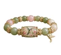 Genérico Pulsera «Bluebird Blessings» Edición Limitada 2026, pulseras de cuentas inspiradoras con el colibrí como símbolo de fuerza, elegante regalo de joyería primaveral para mamá (G)