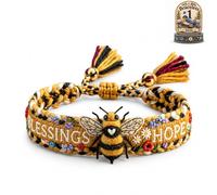 Genérico Pulsera Bordada De Pájaro Hecha A Mano, Joyería Bordada Floral For Lo Femenino, Regalo De Recuerdo, Regalo For Mujeres Y Amantes De Las Aves(C)