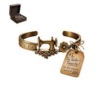 Genérico Pulsera con diseño de máquina de coser, detalle de cinta métrica vintage, ideal para amantes de la costura, quilters y diseñadores (1Pc)