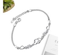 Genérico Pulsera Corazón - Pulseras Lazos Amor Joyería - Pulseras de Aleación de Zinc Accesorios de Moda Para Mujeres Niñas Boda Cumpleaños San Valentín Parejas