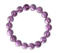 Genérico Pulsera De Amatista Natural, Pulsera Elástica con Cuentas para La Espiritualidad Y El Éxito, Regalo De Joyería para Mujeres Y Hombres