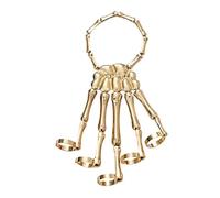 Genérico Pulsera De Anillo Con Mano Esquelética,Pulsera De Mano Esqueleto Halloween Con Anillo Hecha A - Joyería Ósea De Muñeca Para Mujer Regalo Fiesta Día De Las Brujas