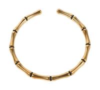 Genérico Pulsera de bambú pulseras con brazalete en capas brazalete abierto grueso pulseras de bambú para mujer pulseras abiertas ajustables brazaletes brillantes latón Dorado