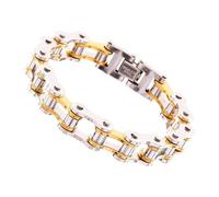 Genérico Pulsera de Cadena de Motociclista Resistente, diseño Resistente deslustre, joyería cómoda, Brazalete de Cadena de Motocicleta con Personalidad, Pulsera Deportiva
