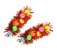 Genérico Pulsera de Carnaval para Mujer 2 Piezas Cascabeles Decorativos, Pulsera de Fiesta en Rojo Brillante de Tela Bicolor, Accesorio para Baile y Desfile Festivo