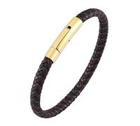 Genérico Pulsera De Cordón De Cuero Para Hombre, Hecha A Mano Con Cuerda Trenzada Y Cierre Magnético. Un Regalo Encantador Para Él, Tu Novio, En Cumpleaños O Navidad. Disponible En Negro Y Marr