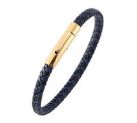 Genérico Pulsera De Cordón De Cuero Para Hombre, Hecha A Mano Con Cuerda Trenzada Y Cierre Magnético. Un Regalo Encantador Para Él, Tu Novio, En Cumpleaños O Navidad. Disponible En Negro Y Azul
