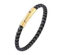 Genérico Pulsera De Cordón De Cuero Para Hombre, Hecha A Mano Con Cuerda Trenzada Y Cierre Magnético. Un Regalo Encantador Para Él, Tu Novio, En Cumpleaños O Navidad. Disponible En Negro Y Gris