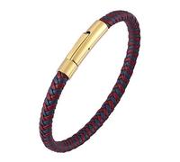 Genérico Pulsera De Cordón De Cuero Para Hombre, Hecha A Mano Con Cuerda Trenzada Y Cierre Magnético. Un Regalo Encantador Para Él, Tu Novio, En Cumpleaños O Navidad. Disponible En Azul Y Rojo.