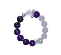 Genérico Pulsera De Cristal con Piedras Curativas, Cuentas De 12 Mm, Elástica Y Hecha A Mano, para Atraer La Buena Suerte, La Abundancia, La Protección