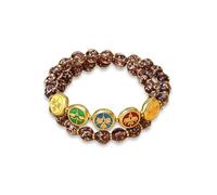 Genérico Pulsera de cuentas de vidrio de inspirada en los dioses de la riqueza para profesionales de negocios y entusiastas de usan pulsera de doble bucle