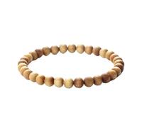 Genérico Pulsera de cuentas madera Arborvitae 6/8/10MM, brazaletes elásticos con Aroma pera y flor negra(Style 01)