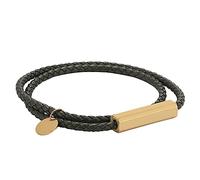 Genérico Pulsera De Cuero Trenzado Para Hombre, Hecha A Mano, Grabable, Verde, Con Cierre Magnético, Joyería De Moda Para Hombre, Regalo Para Adolescentes, Cumpleaños, Graduación, Hijo.