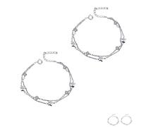 Genérico Pulsera de Doble Capa con Diseño de Mar Estrellado para Hermanas, Pulsera Ajustable de la Amistad Apilable, Regalos para Mejores Amigas (2pc-b,One Size)