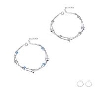 Genérico Pulsera de Doble Capa con Diseño de Mar Estrellado para Hermanas, Pulsera Ajustable de la Amistad Apilable, Regalos para Mejores Amigas (2pc-c,One Size)