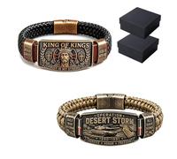 Genérico Pulsera de fe King of Kings, pulsera cristiana ajustable, regalo, pulsera inspiradora religiosa de Cristo es mi fuerza, pulsera de motociclista con calavera para hombres, marido, papá (#AC)