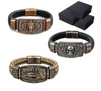 Genérico Pulsera de fe King of Kings, pulsera cristiana ajustable, regalo, pulsera inspiradora religiosa de Cristo es mi fuerza, pulsera de motociclista con calavera para hombres, marido, papá (#ABC)