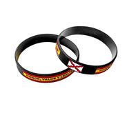 Genérico Pulsera de Goma de Silicona Gruesa con diseño de Bandera con Honor, Valor y Lealtad y Cruz de Borgoña - 1 Unidad