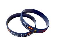 Genérico Pulsera de Goma de Silicona Gruesa de Valientes por Tierra y por mar. Lema Infantería de Marina y Escudo - 1 Unidad