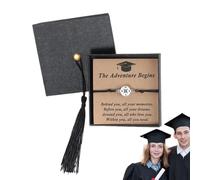 Genérico Pulsera De Graduación Promoción 2025 - Pulsera De Brújula Ajustable - Joyería Inspiracional con Estuche y Tarjetas Motivacionales, Regalos de Fiesta para Él y Ella